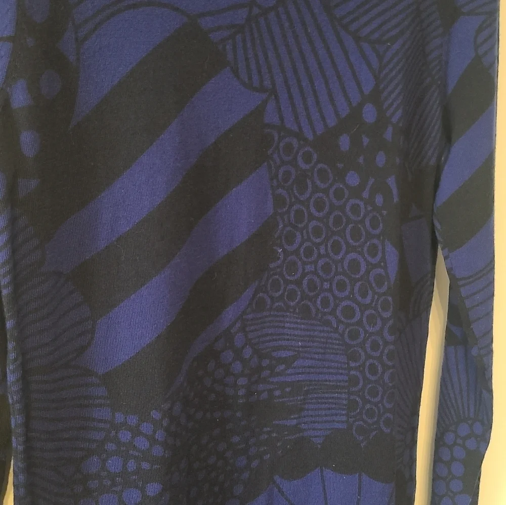 Marimekko Huvila Fine Knit 100% Wool Long Sleeve Dress - Picture 5 of 8